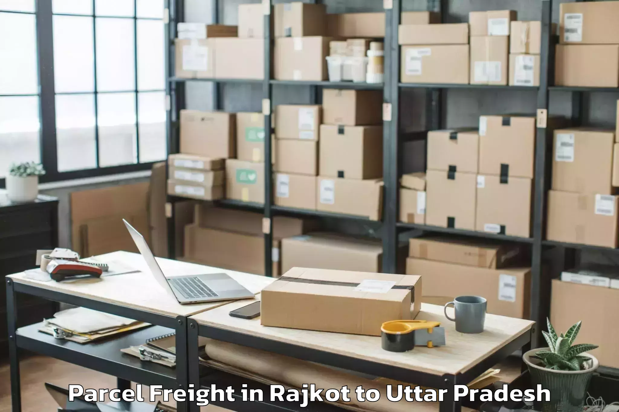 Book Your Rajkot to Naraura Parcel Freight Today